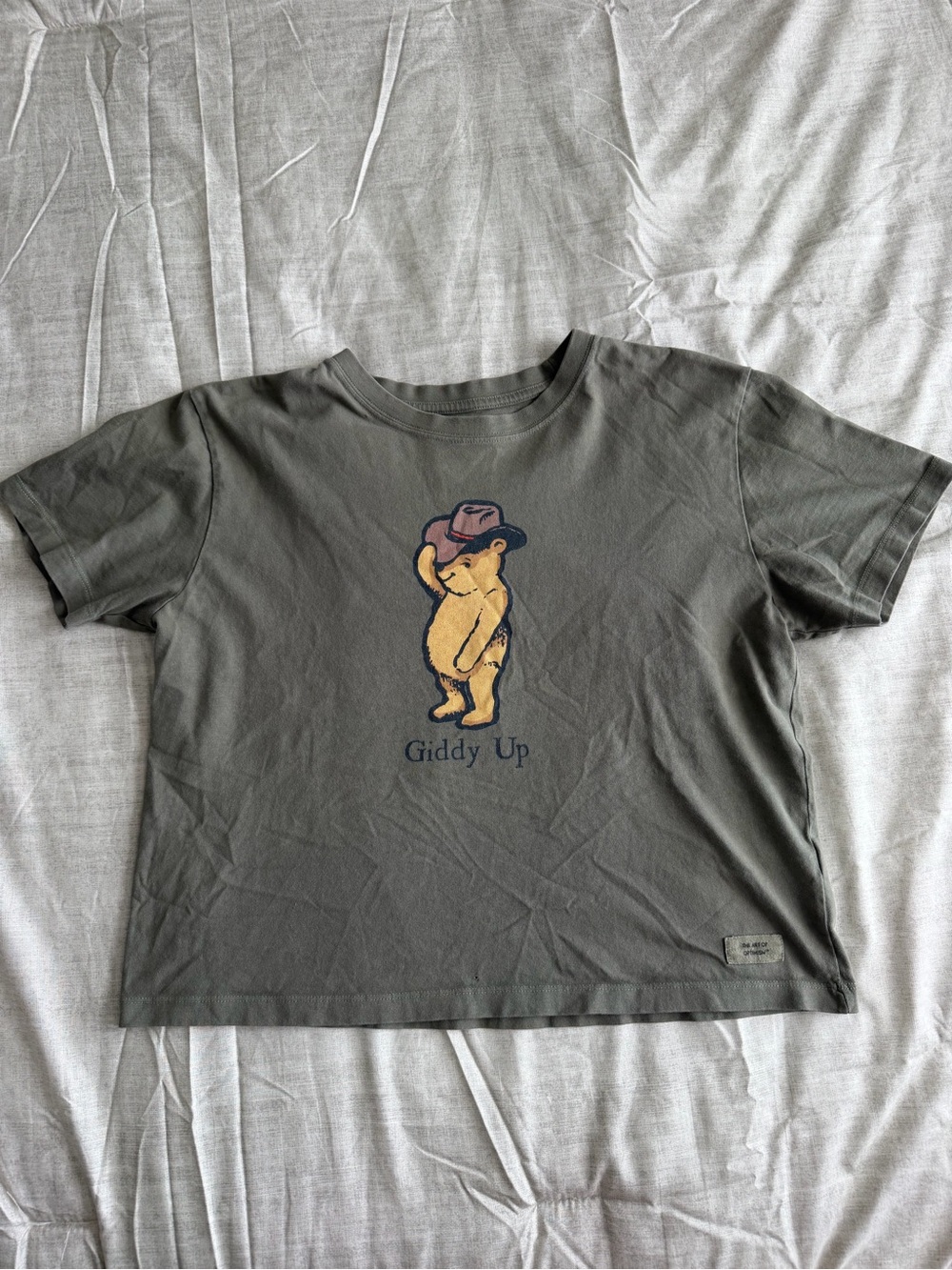 Life Is Good Winnie the Pooh "Giddy Up" Cowboy Graphic Tee (S)